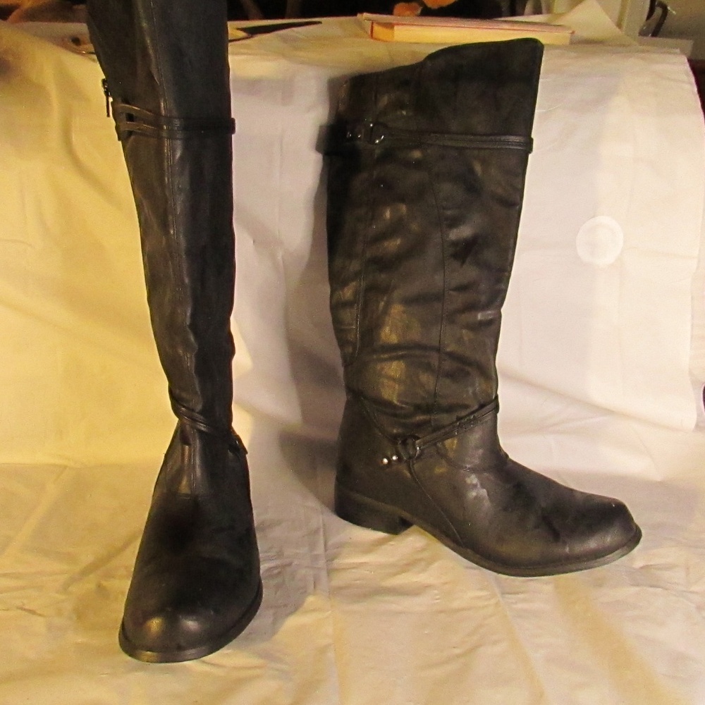 Journee Collection Black Knee High Boots